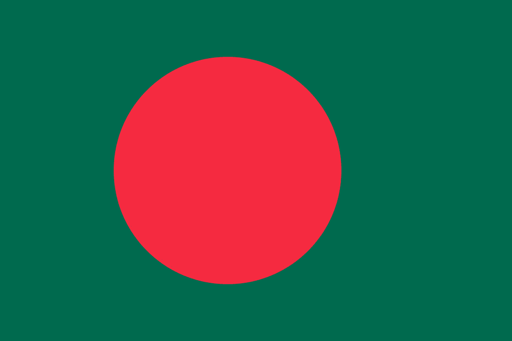 Flag of Bangladesh with red circle.
