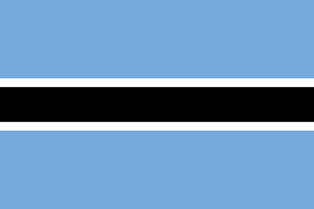 Flag of Botswana with blue and black stripes.