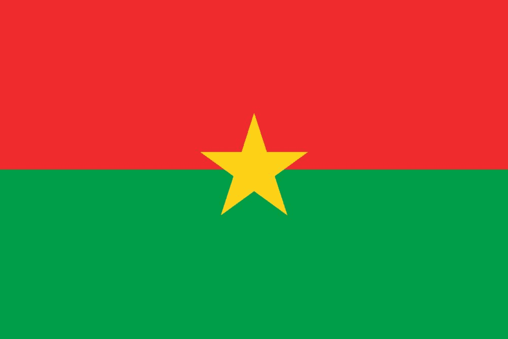 Flag of Burkina Faso with yellow star.