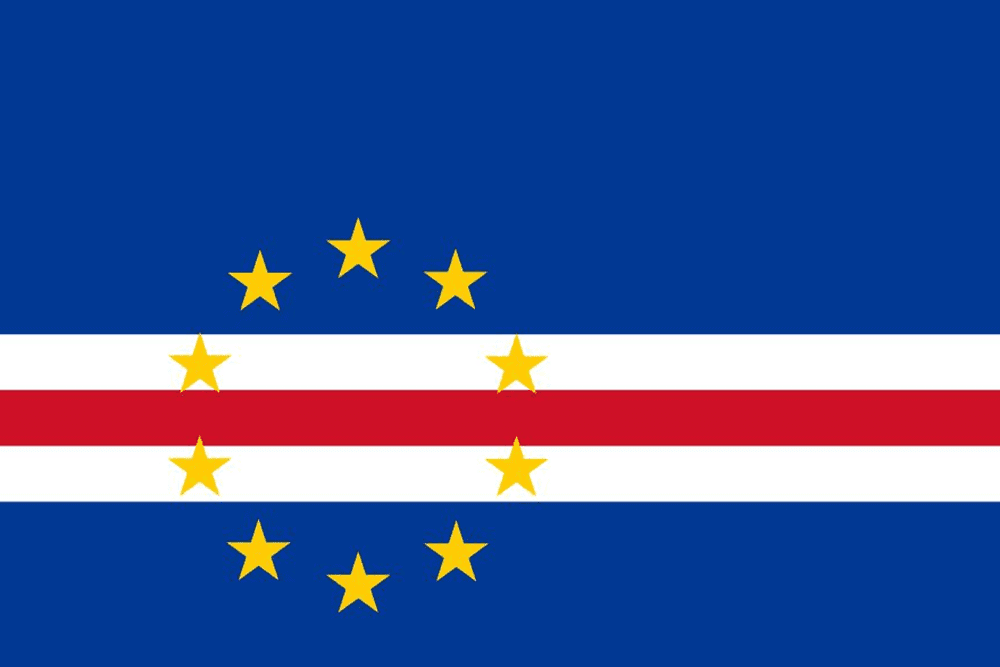 Flag of Cape Verde with yellow stars.