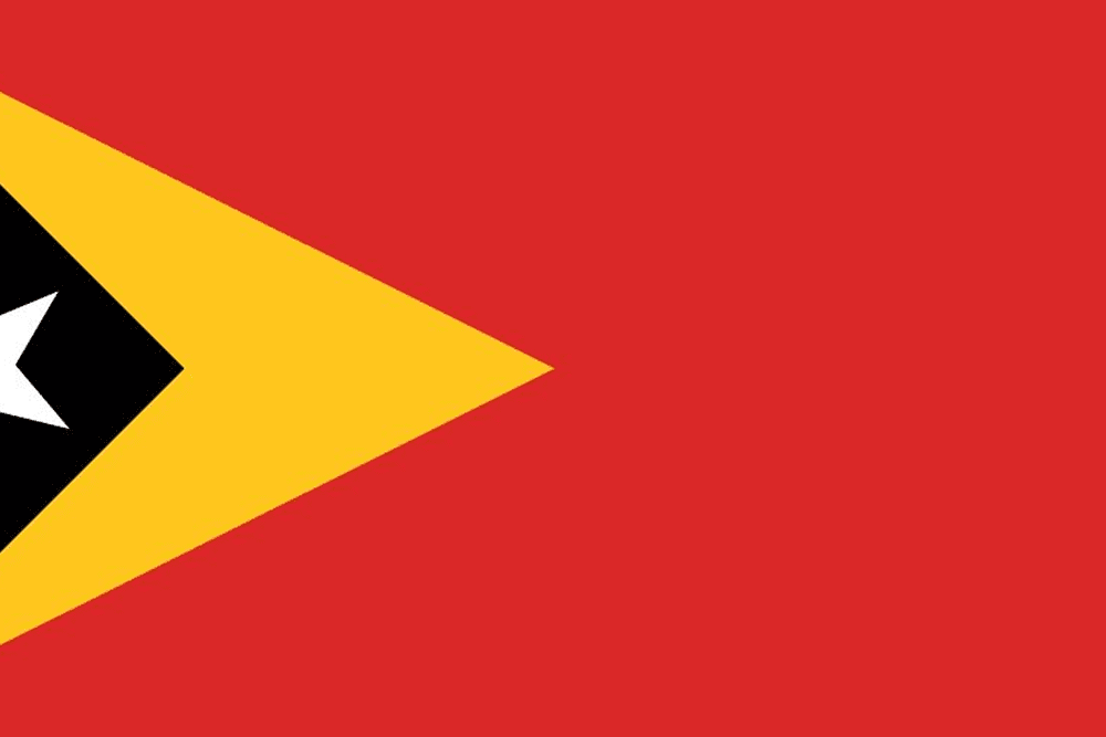 Flag of Timor-Leste with red background.