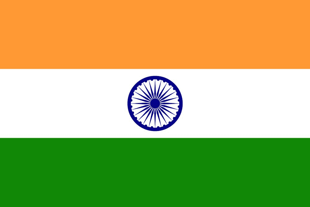 Flag of India with Ashoka Chakra.