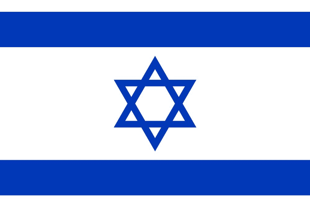 Flag of Israel with Star of David.