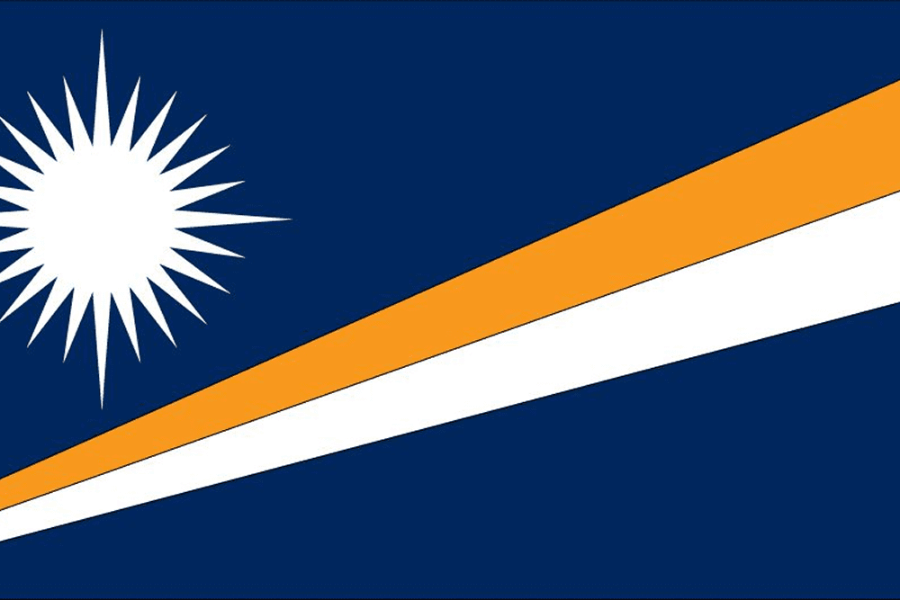 Flag of the Marshall Islands with star.