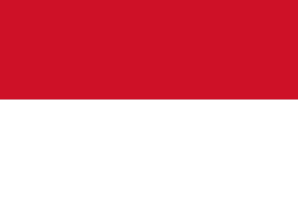 Flag with red and white horizontal stripes.