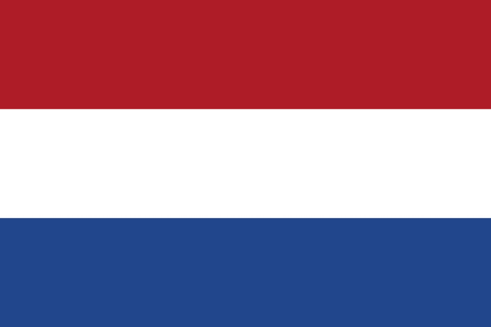 Flag of the Netherlands with three stripes.