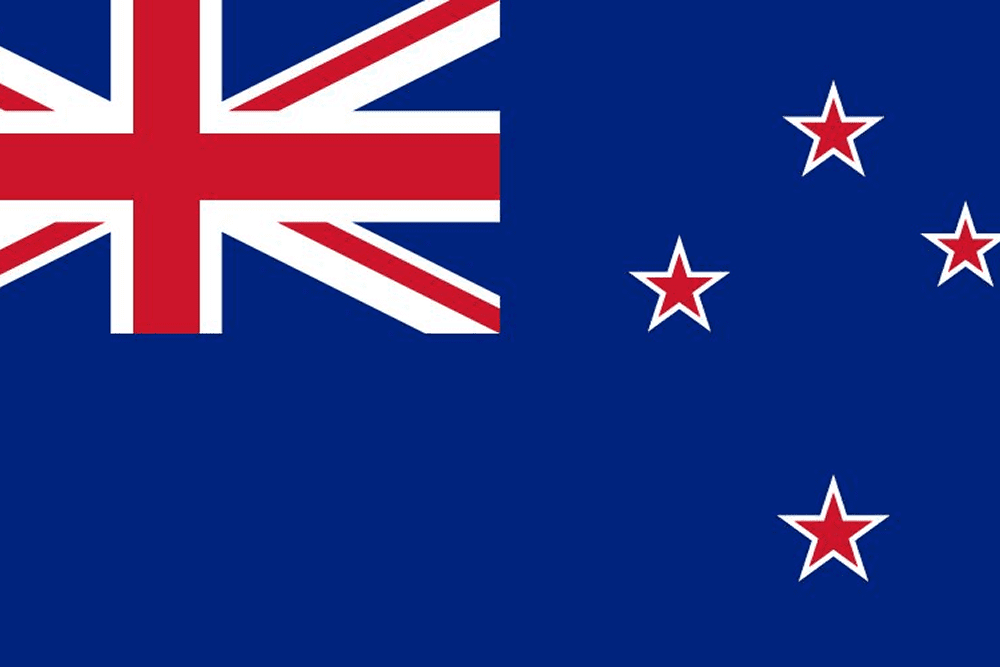 Flag of New Zealand with Southern Cross.