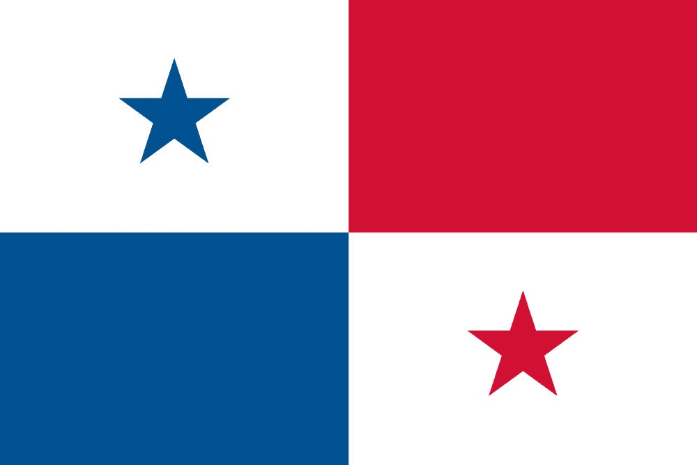 Flag of Panama, blue and red stars.