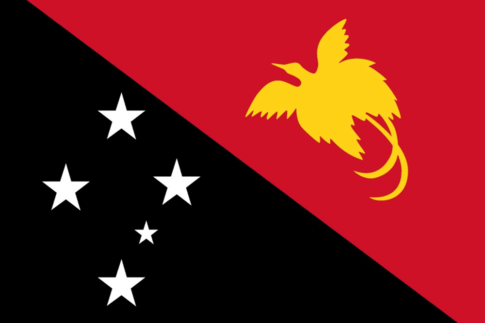 Flag of Papua New Guinea with bird.