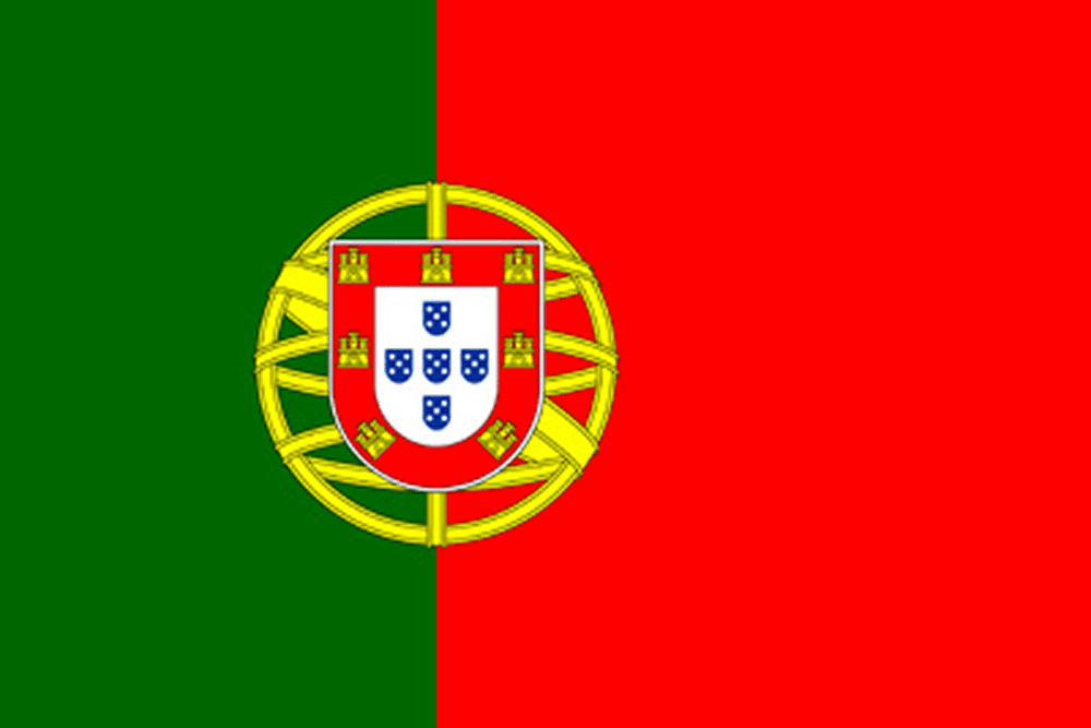 Flag of Portugal with shield emblem.