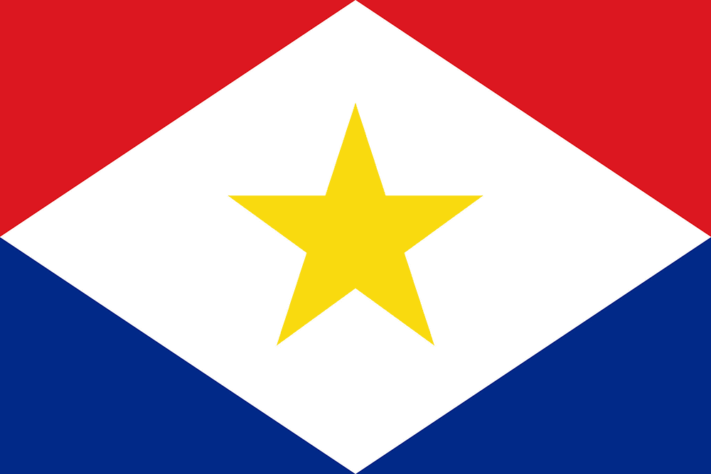 Flag with star on red, white, blue.