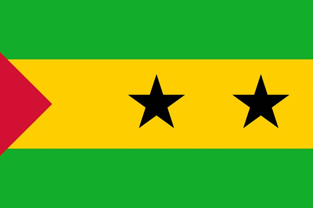 Flag of São Tomé and Príncipe.