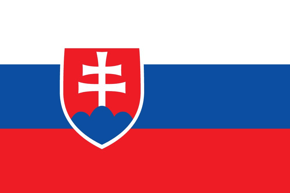 Flag of Slovakia with a coat of arms.