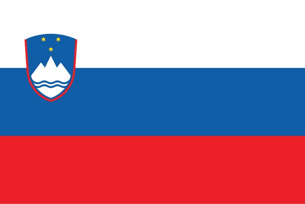 Flag of Slovenia with coat of arms.