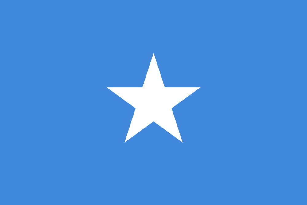 Blue flag with white star center.