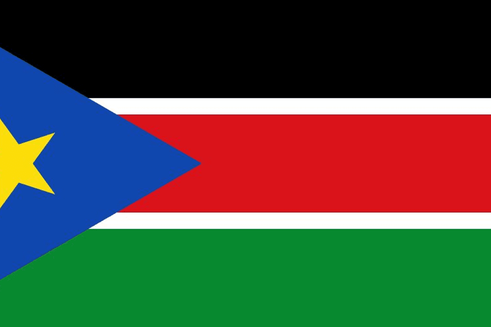 Flag of South Sudan with star.