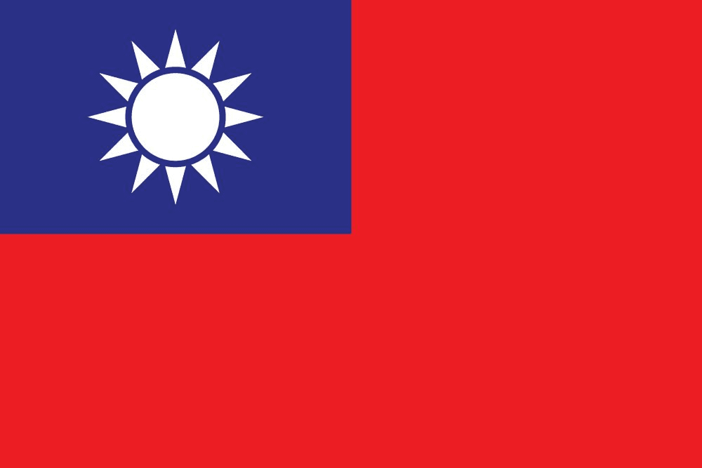 Flag of Taiwan with sun emblem.