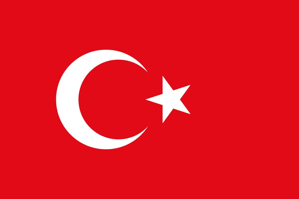Flag of Turkey with crescent and star.