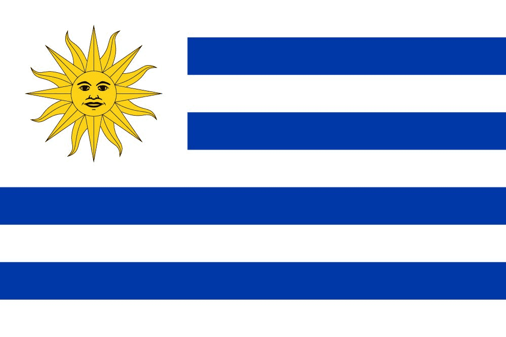 Flag of Uruguay with a sun emblem.