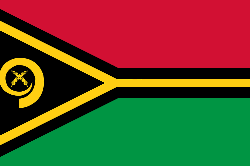 Flag of Vanuatu with colorful stripes.