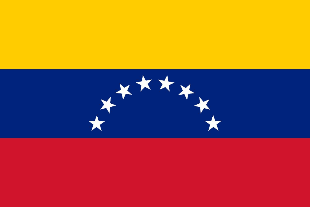 Flag of Venezuela with stars and stripes.