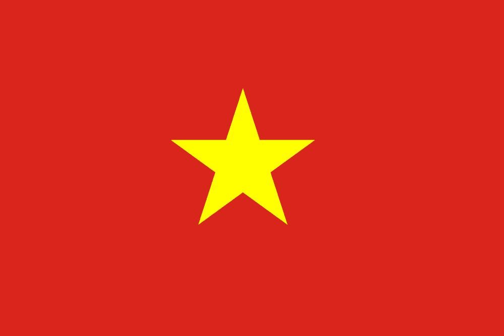 Red flag with a yellow star.